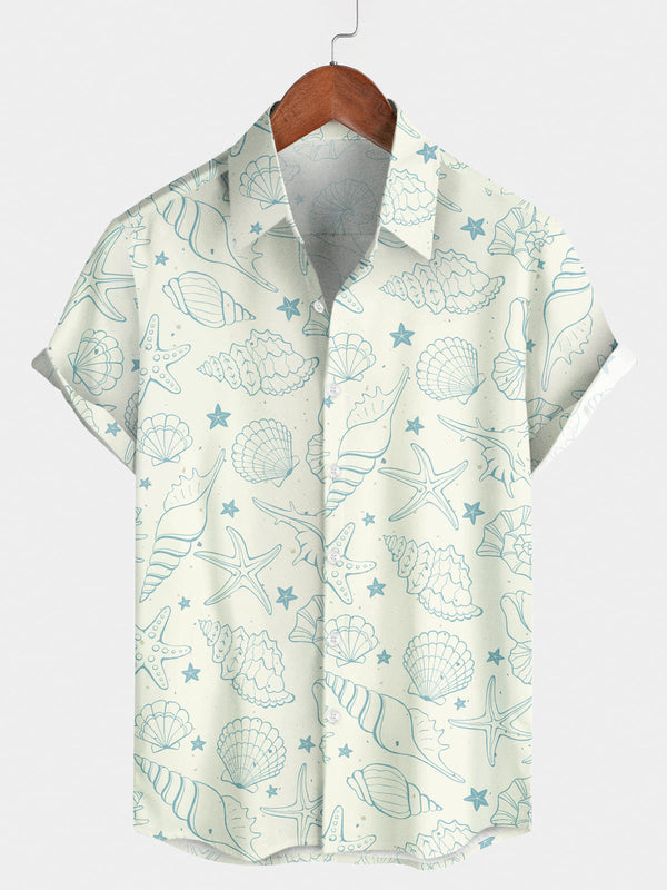 Men's Shell Print Short Sleeve Shirt