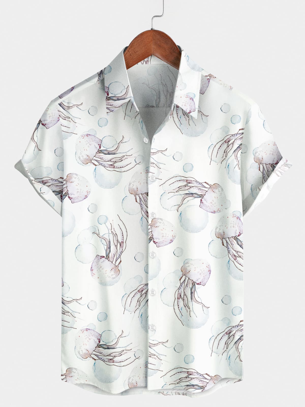 Men's Jellyfish Print Short Sleeve Shirt