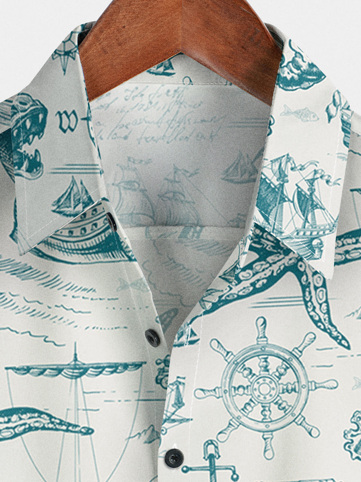 Men's Sailboat Print Short Sleeve Shirt