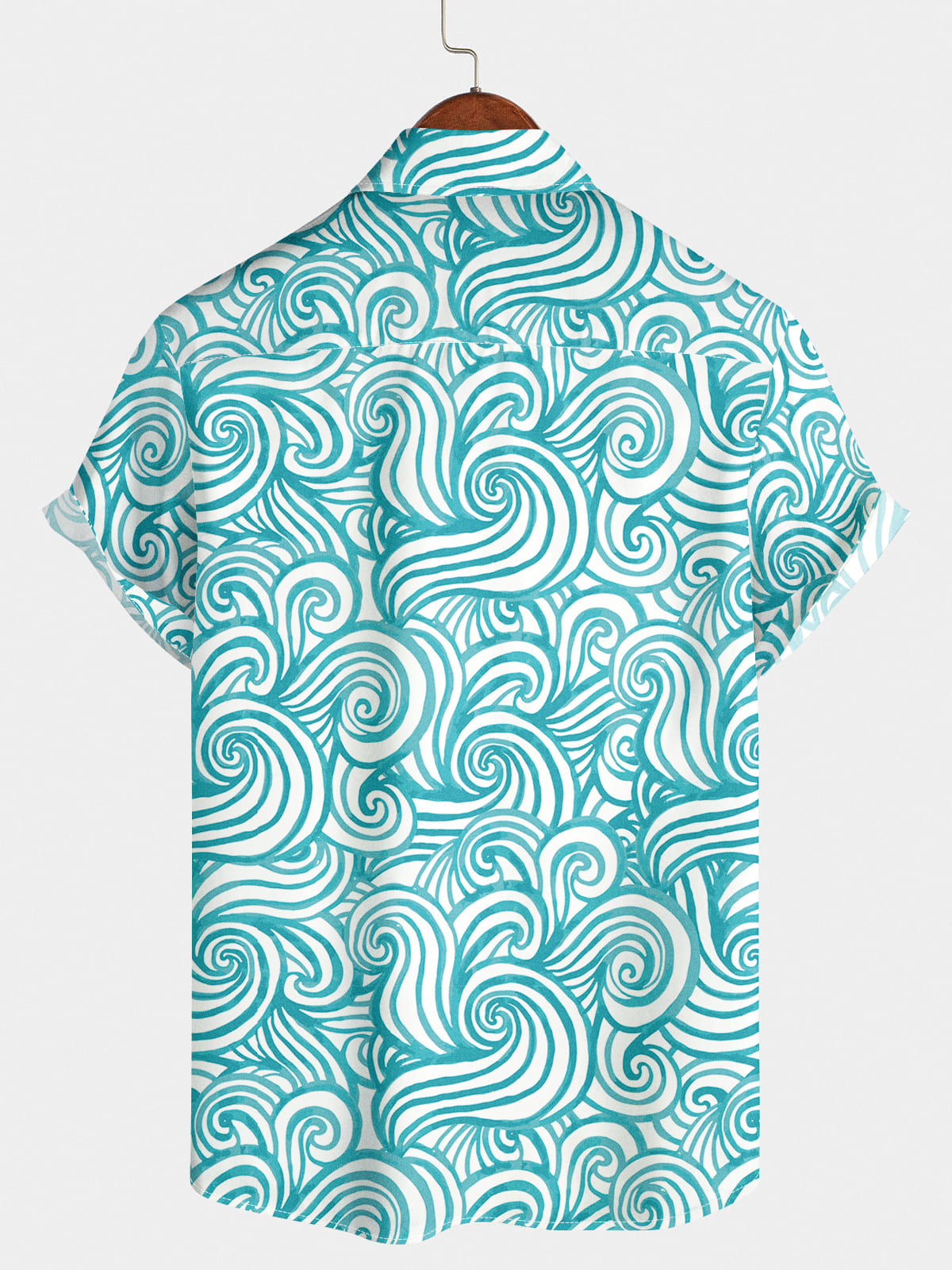 Men's Wave Print Short Sleeve Shirt