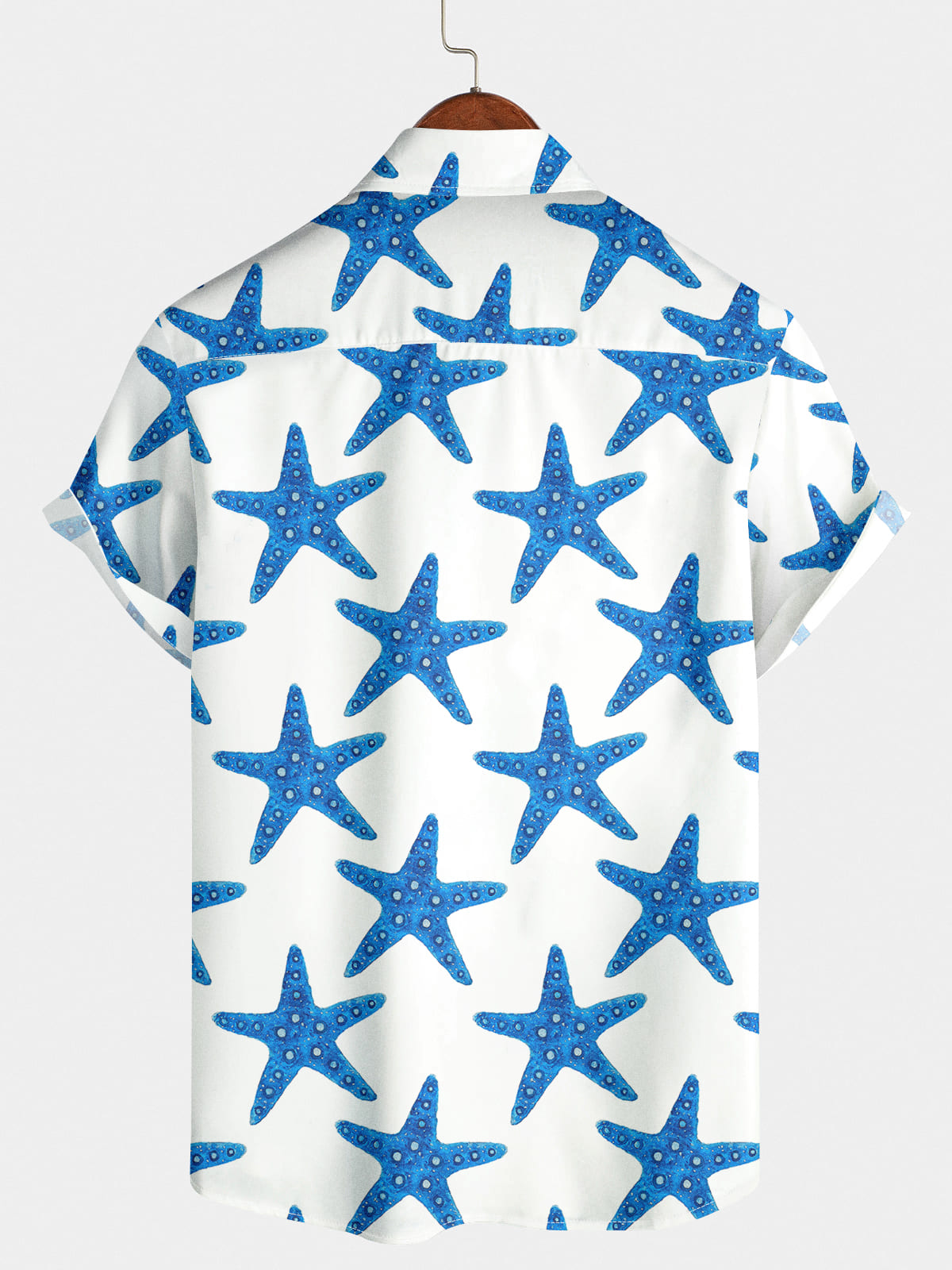 Men's Starfish Print Short Sleeve Shirt