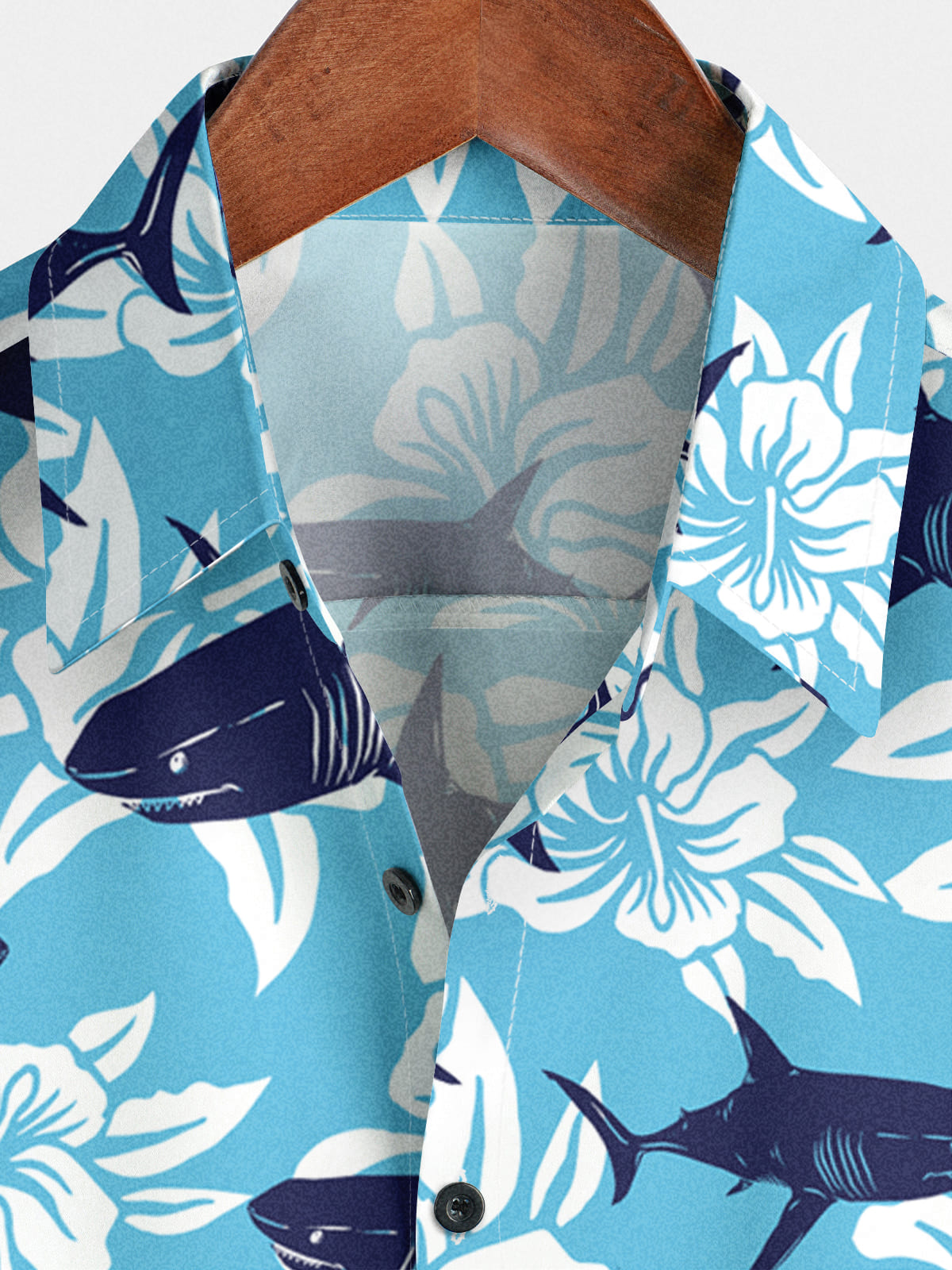Men's Shark Print Short Sleeve Shirt