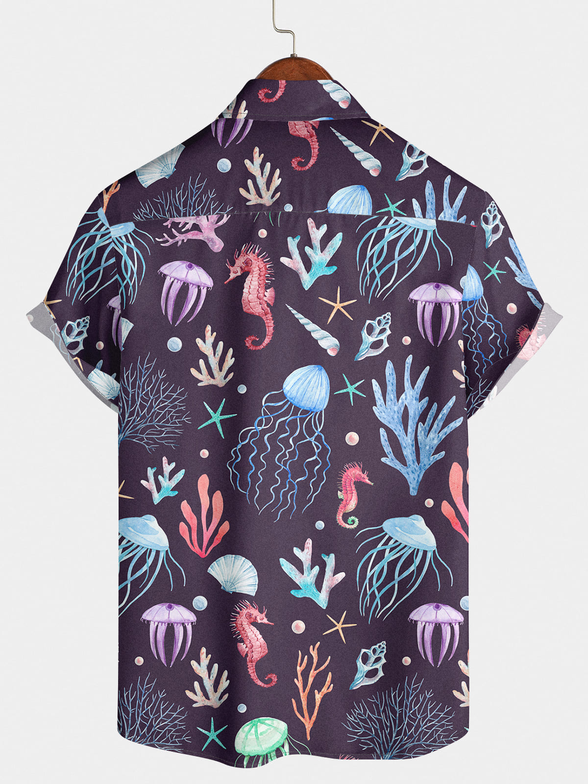 Men's Jellyfish Print Short Sleeve Shirt