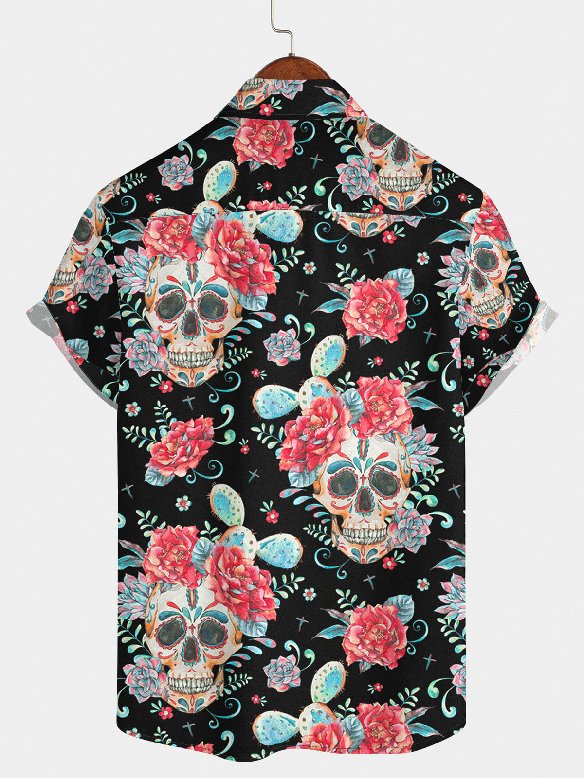 Men's Skull Cactus Short Sleeve Shirt