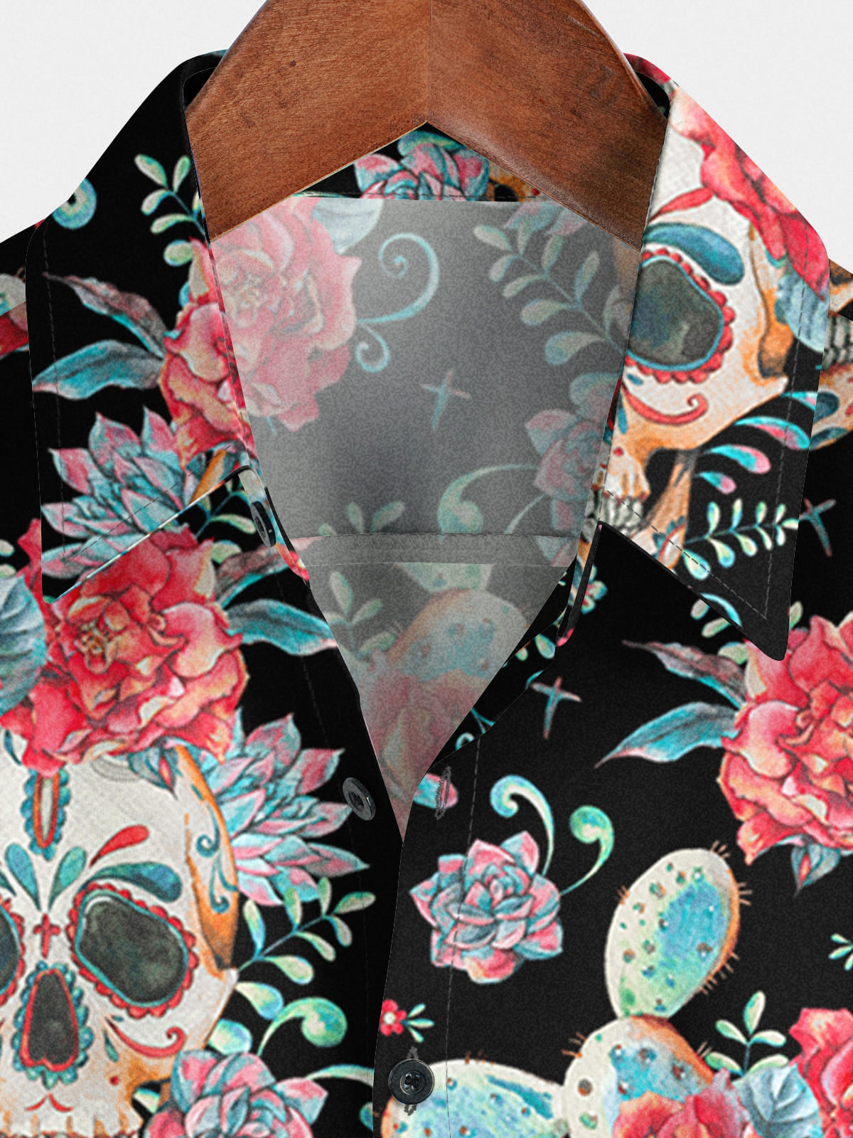 Men's Skull Cactus Short Sleeve Shirt