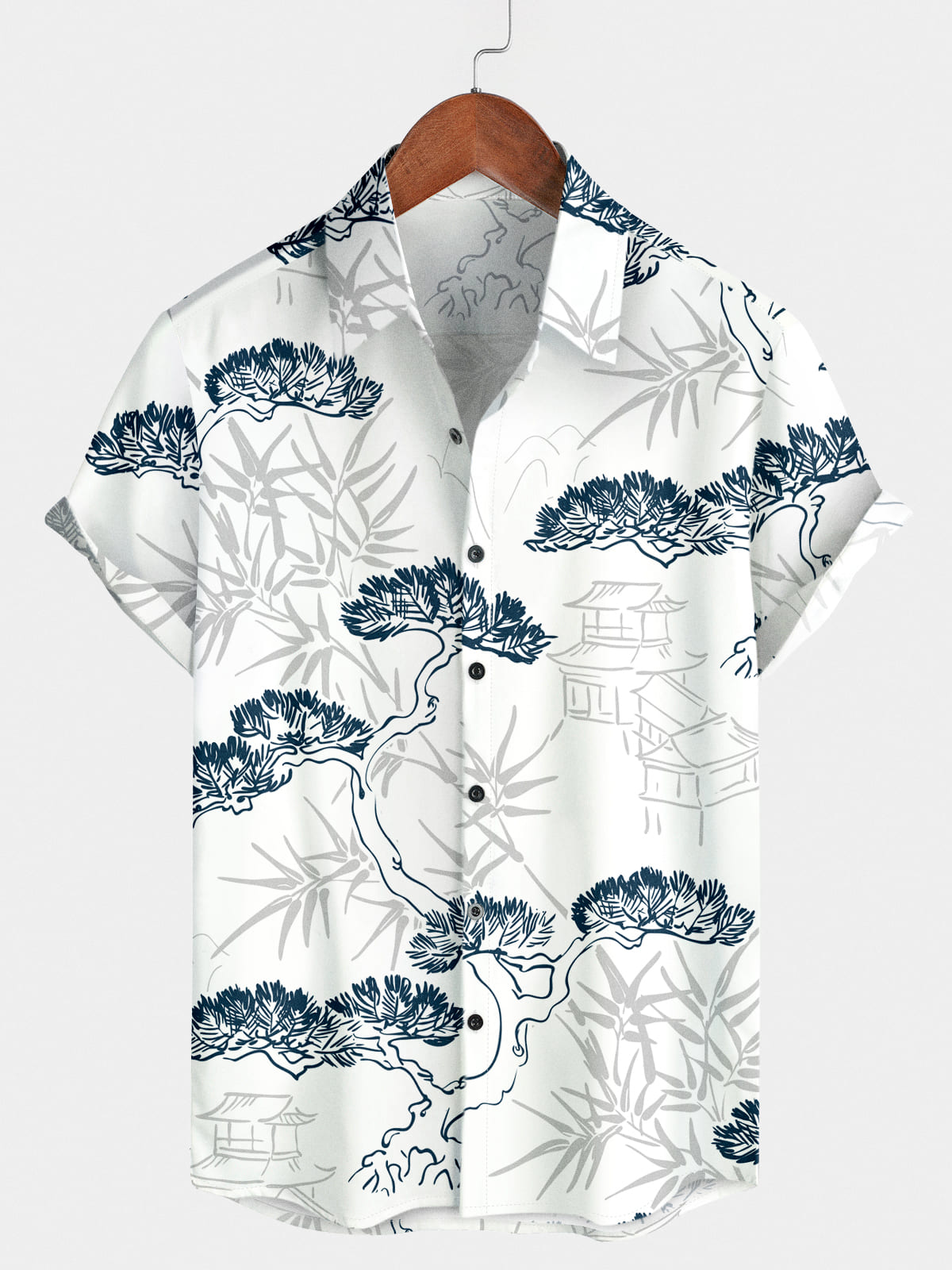 Men's Pine Print Short Sleeve Shirt