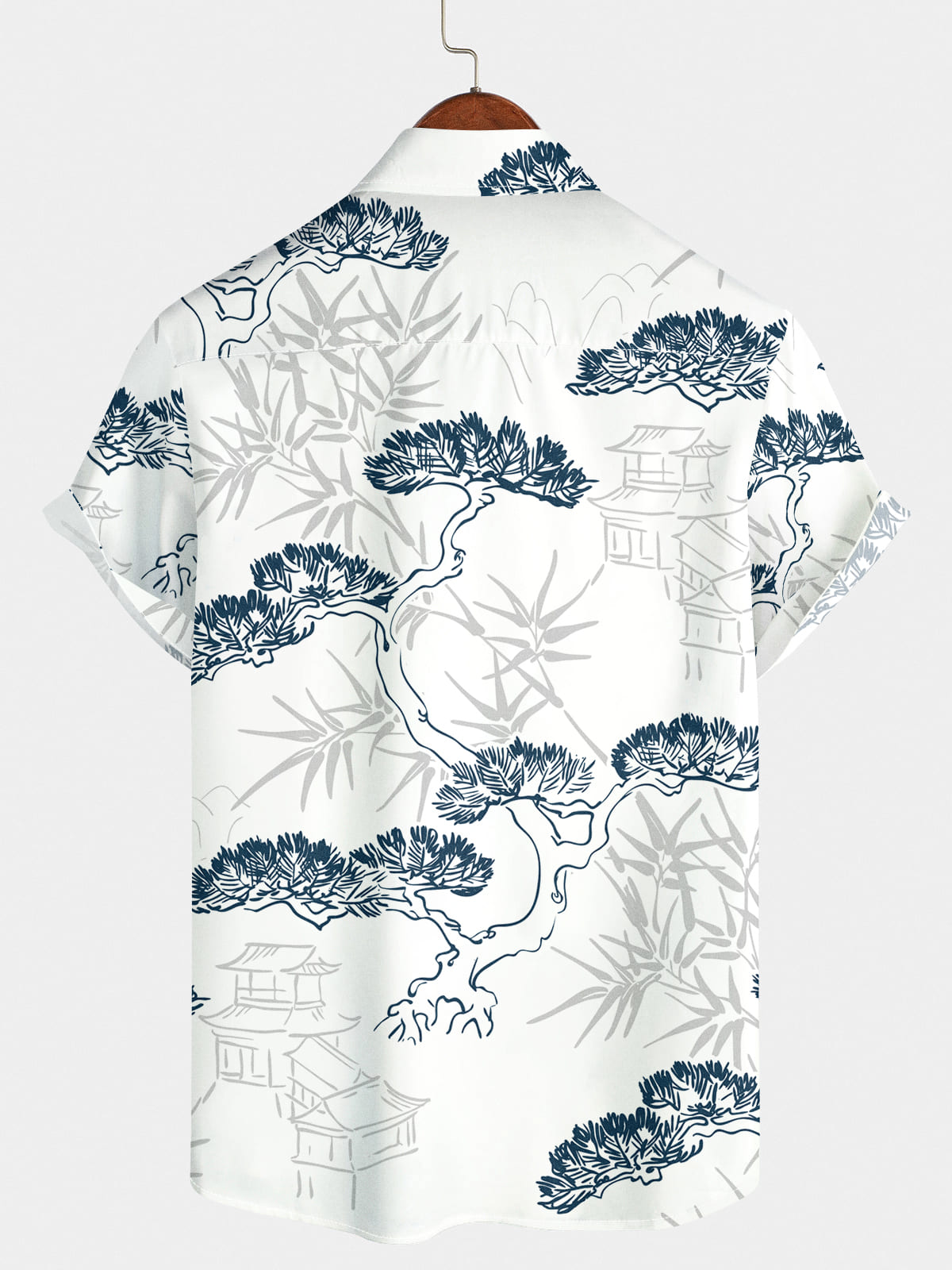 Men's Pine Print Short Sleeve Shirt