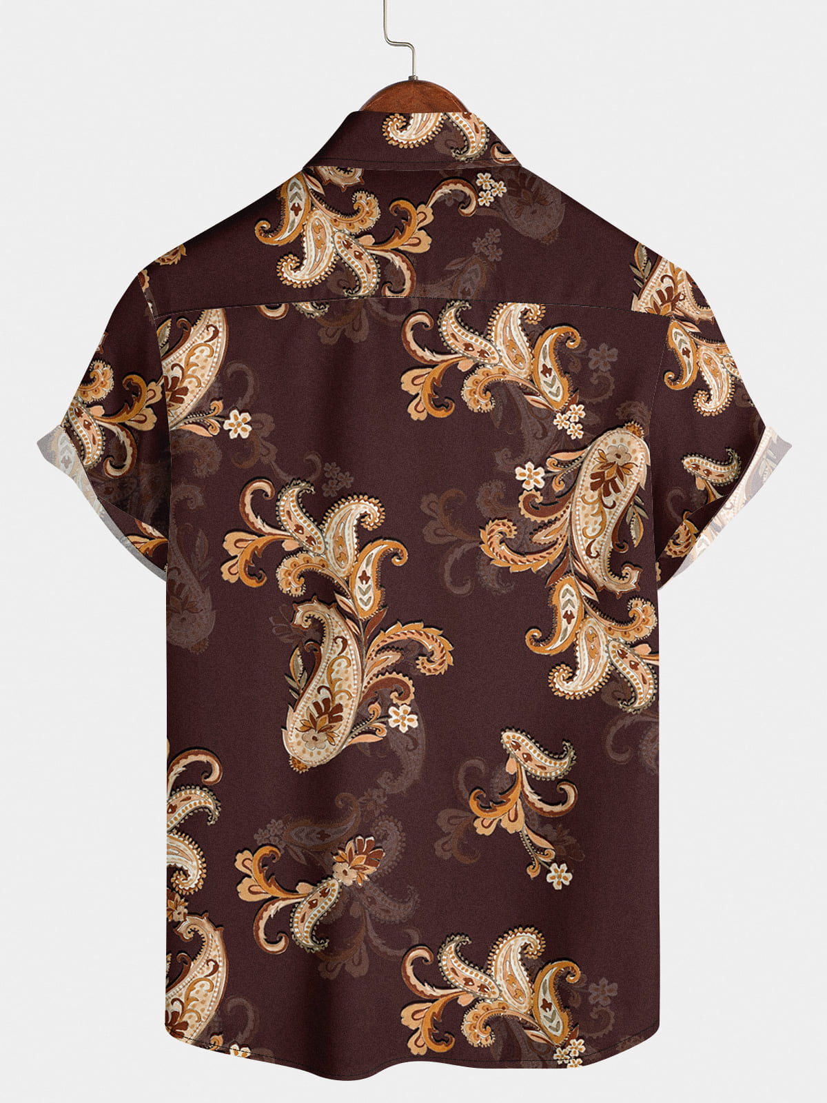 Men's Paisley Print Short Sleeve Shirt