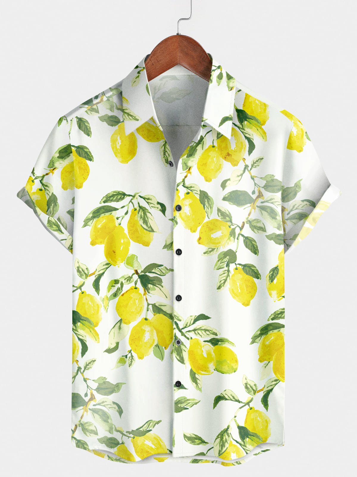 Men's Lemon Print Short Sleeve Shirt