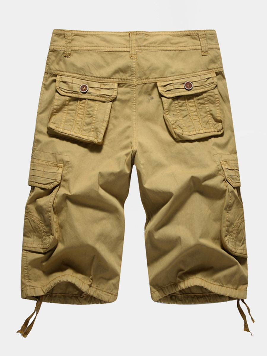 Men's monochrome multi pocket Casual Shorts