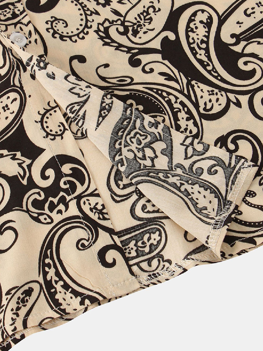 Men's Paisley Print short sleeve shirt