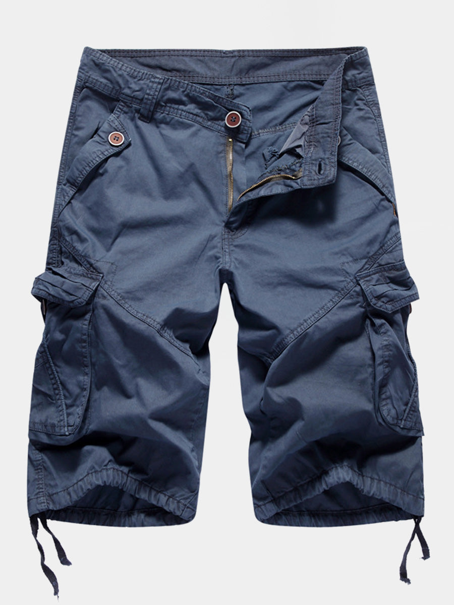 Men's monochrome multi pocket Casual Shorts