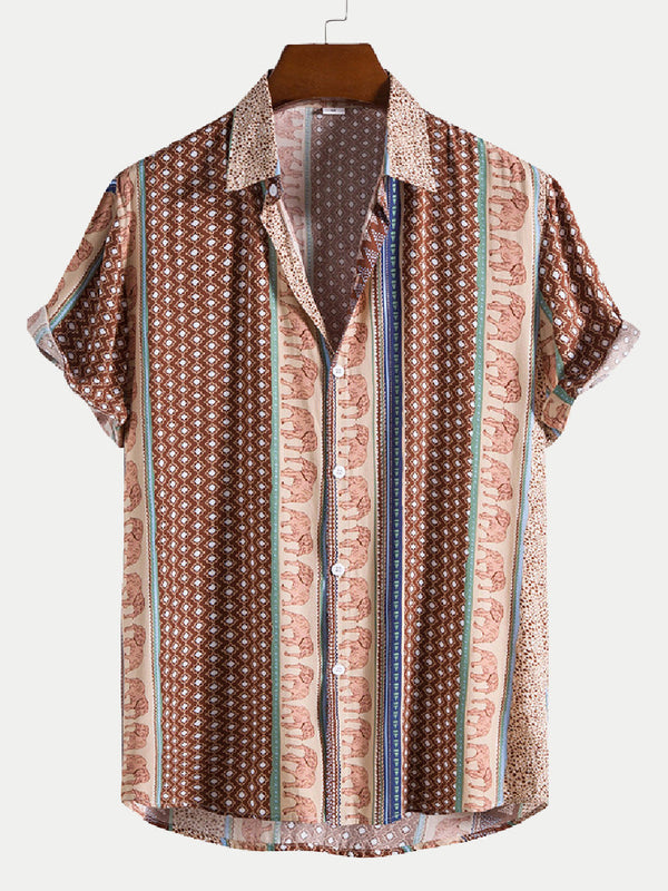 Men's Vertical Print short sleeve shirt