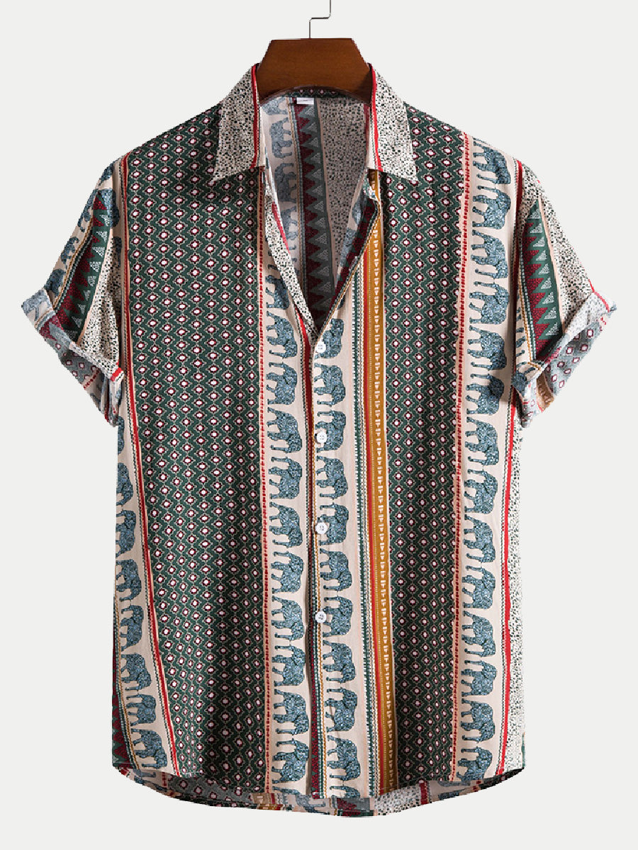 Men's Vertical Print short sleeve shirt