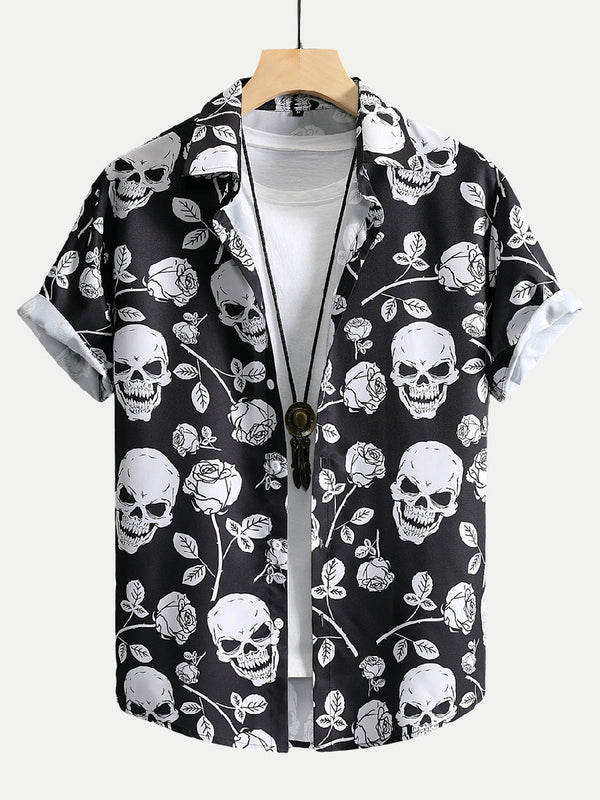 Men's Skull Print short sleeve shirt
