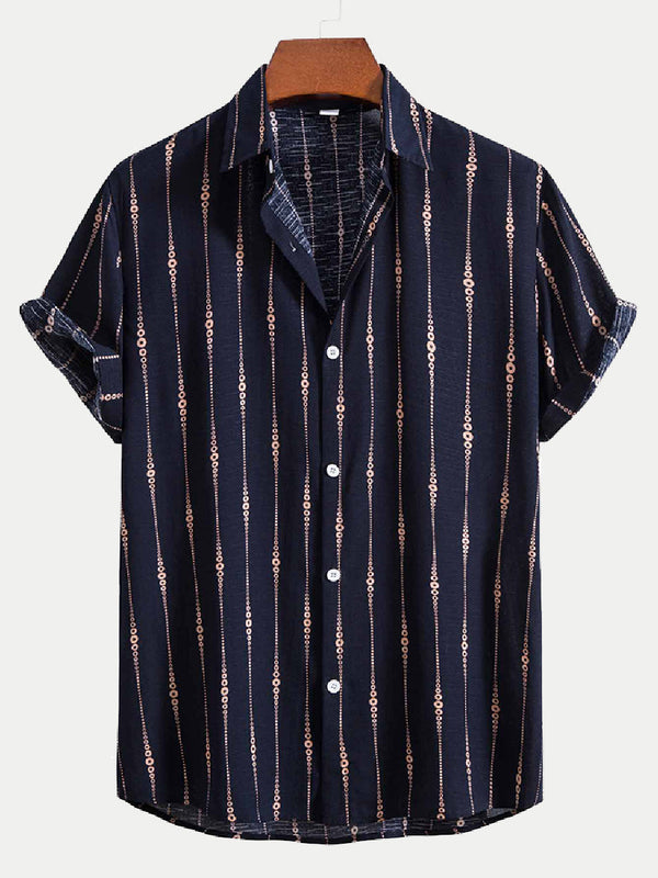Men's Vertical Print short sleeve shirt