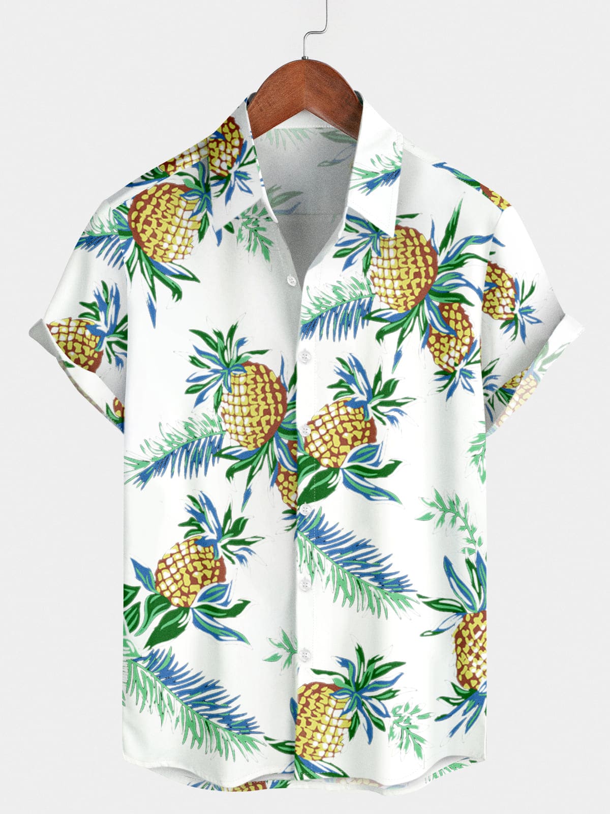 Kurzarmhemd mit Ananas-Print für Herren