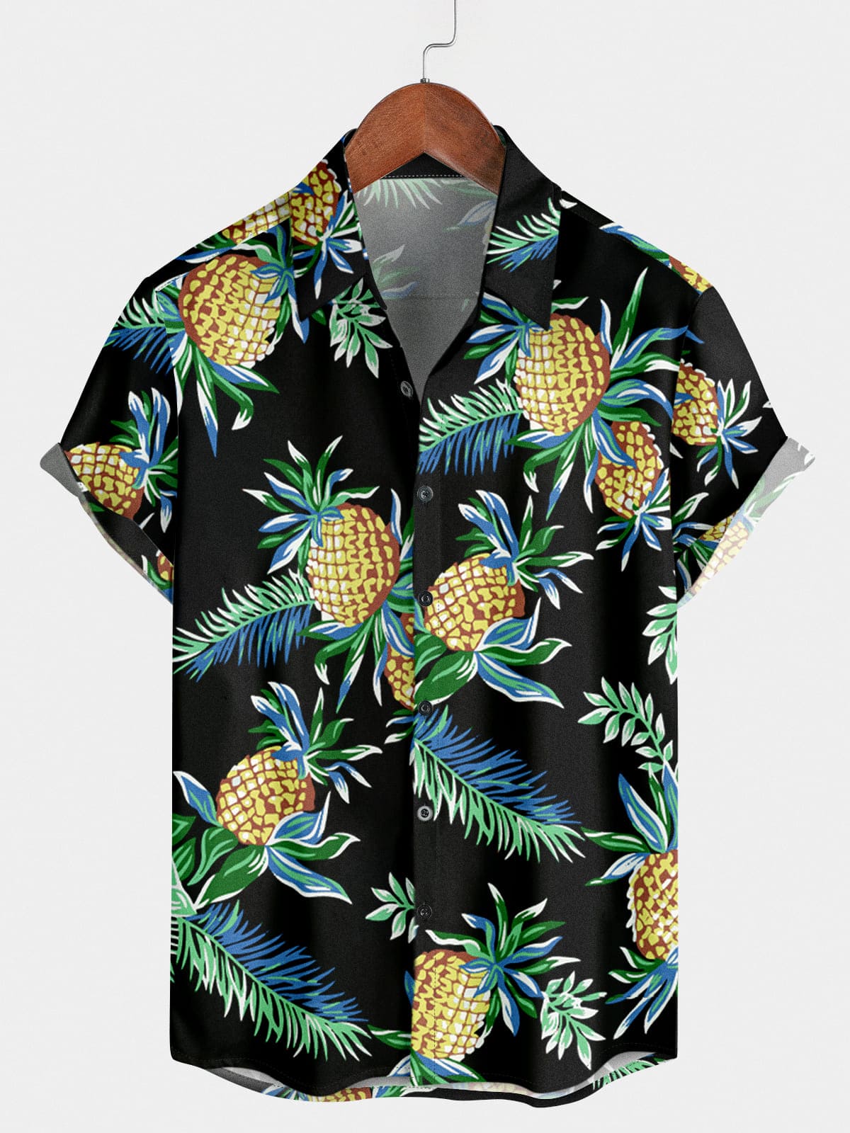 Kurzarmhemd mit Ananas-Print für Herren