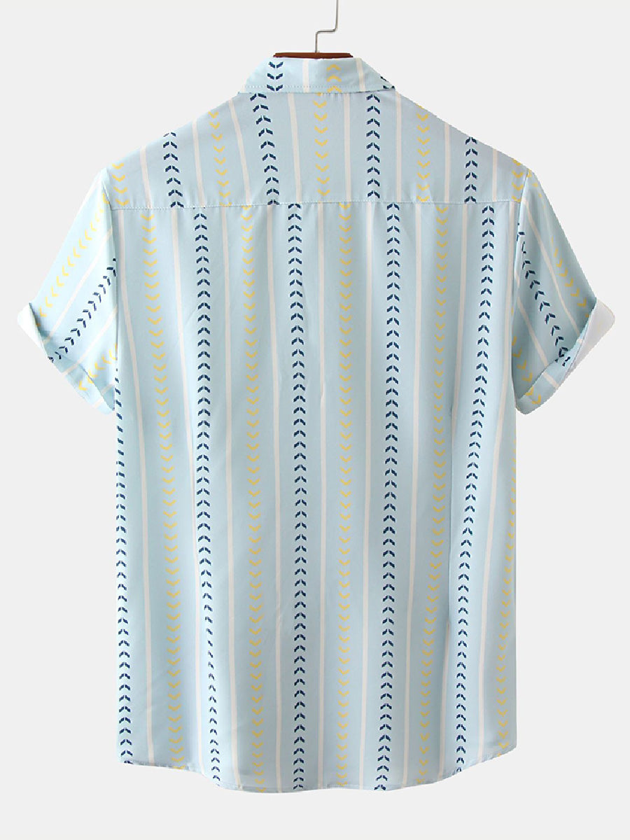 Men's Vertical Print short sleeve shirt