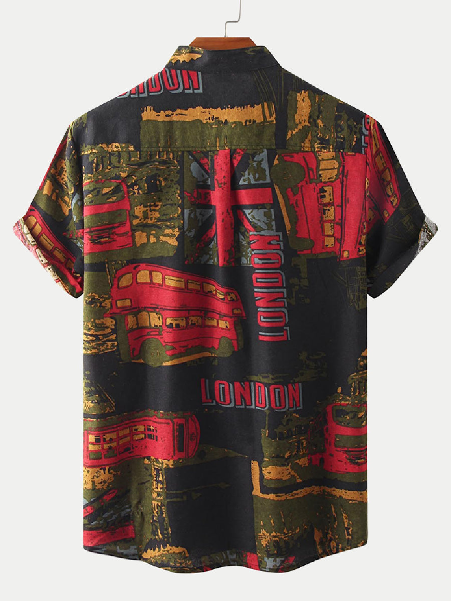 Men's Letter Print short sleeve shirt