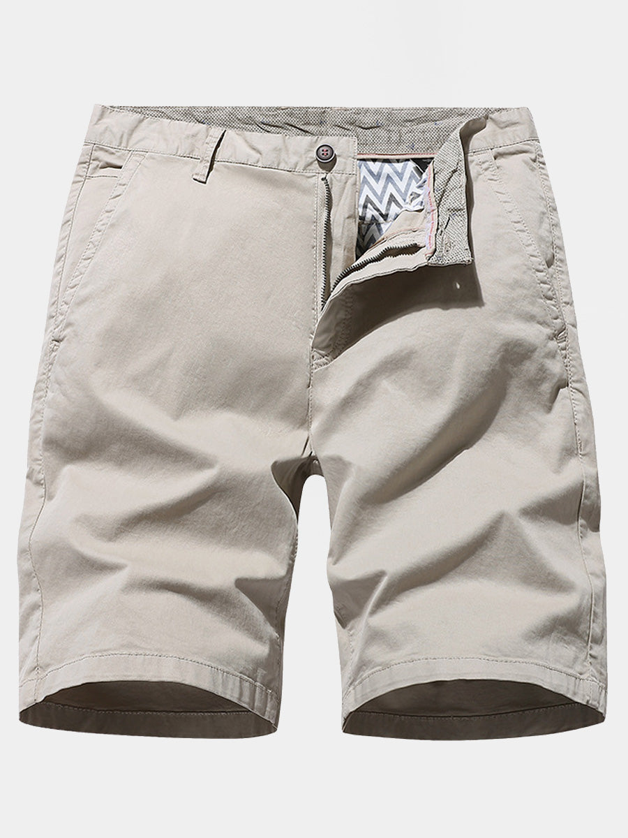 Men's Solid Beach Cotton Casual Shorts