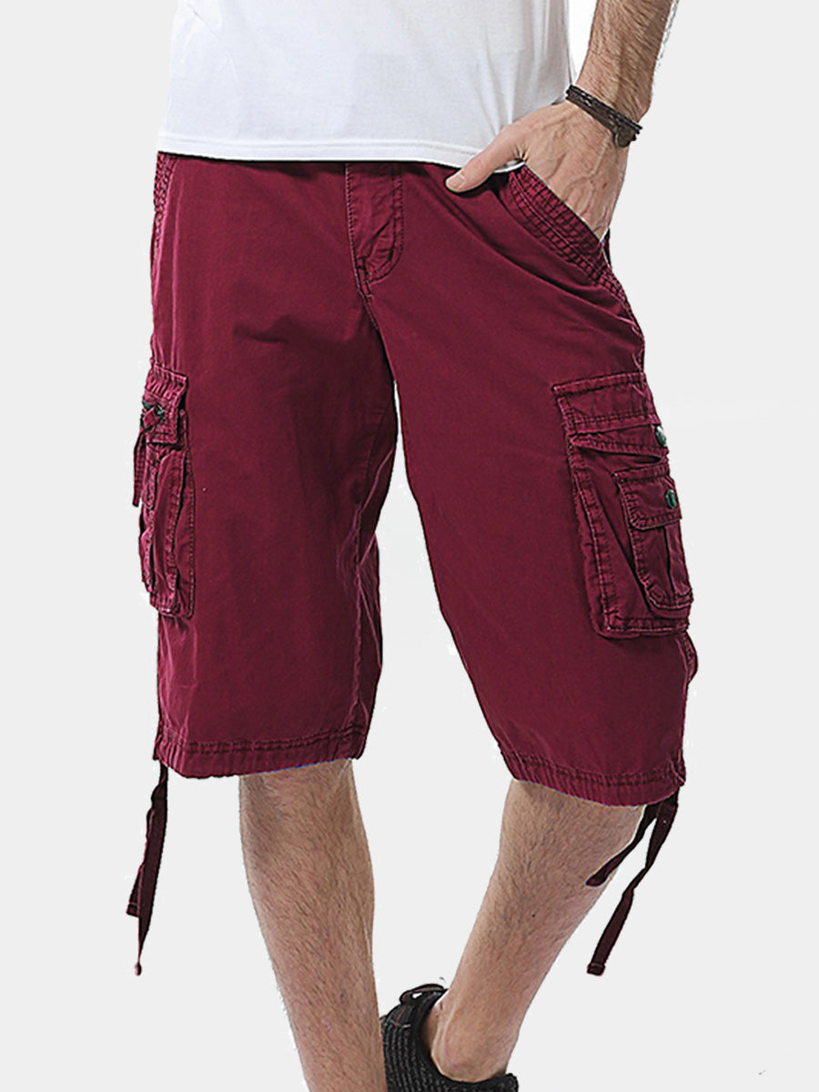 Lockere Herren-Shorts aus Baumwolle mit mehreren Taschen