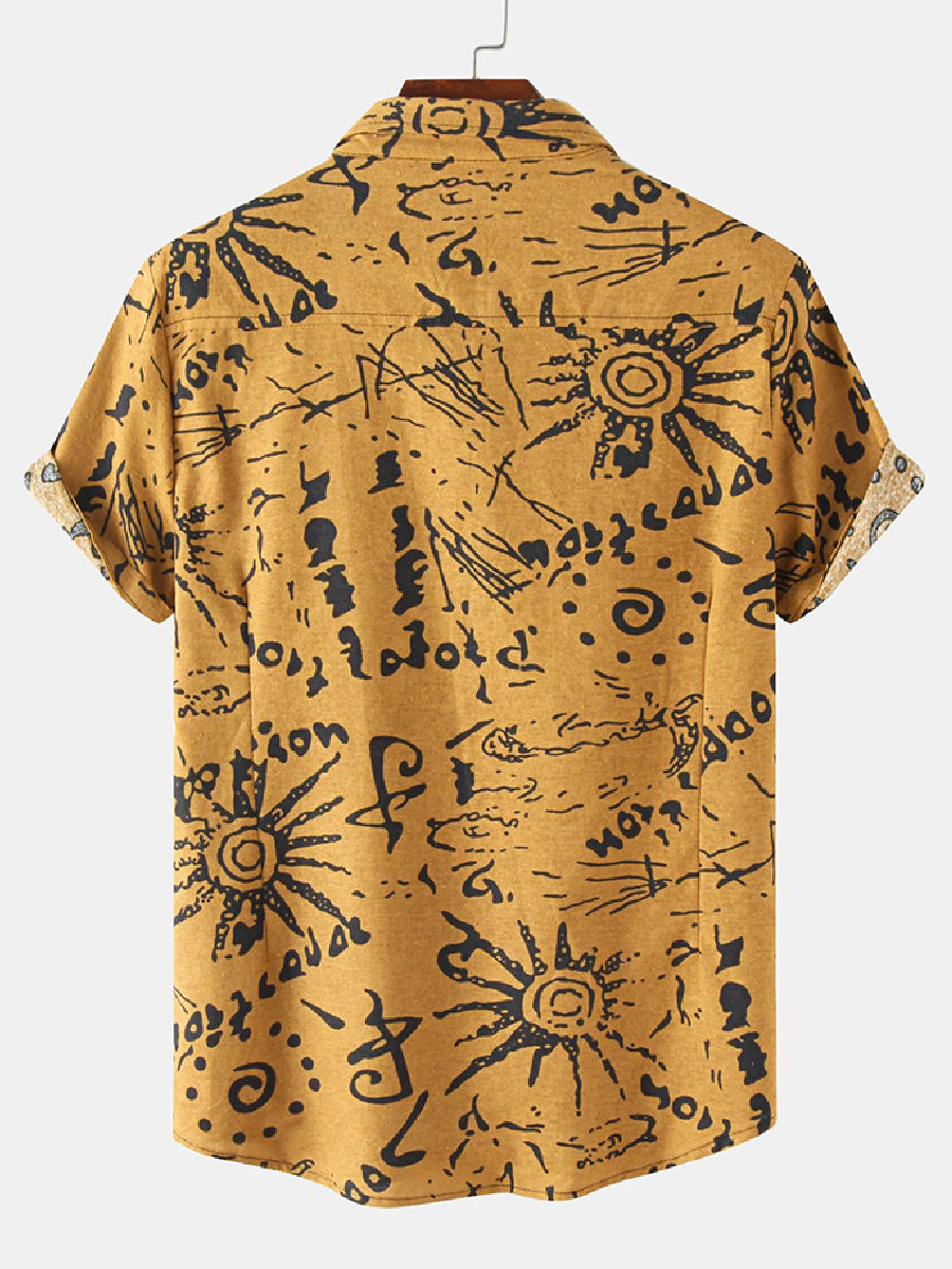 Men's Letter Print short sleeve shirt