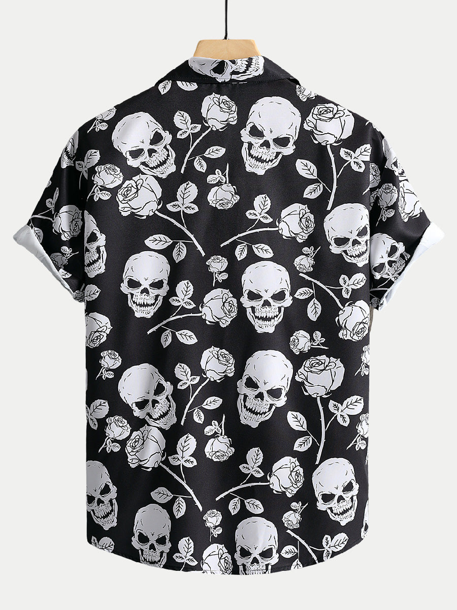 Men's Skull Print short sleeve shirt