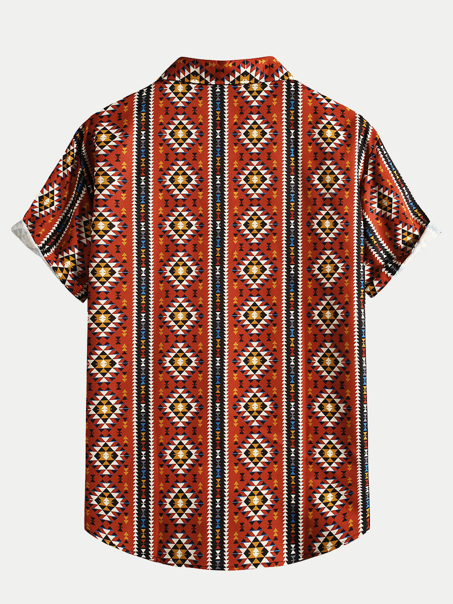 Men's Vertical Print short sleeve shirt