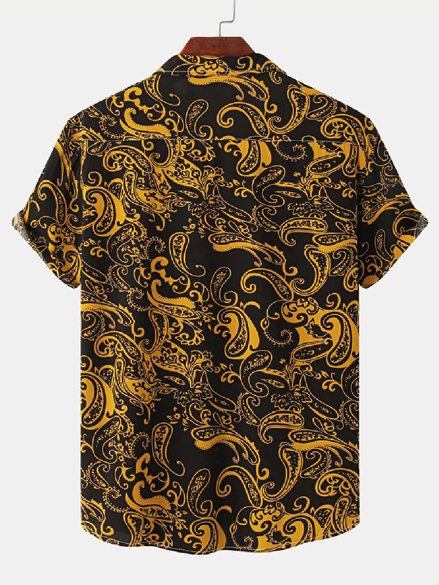 Men's Paisley Print short sleeve shirt