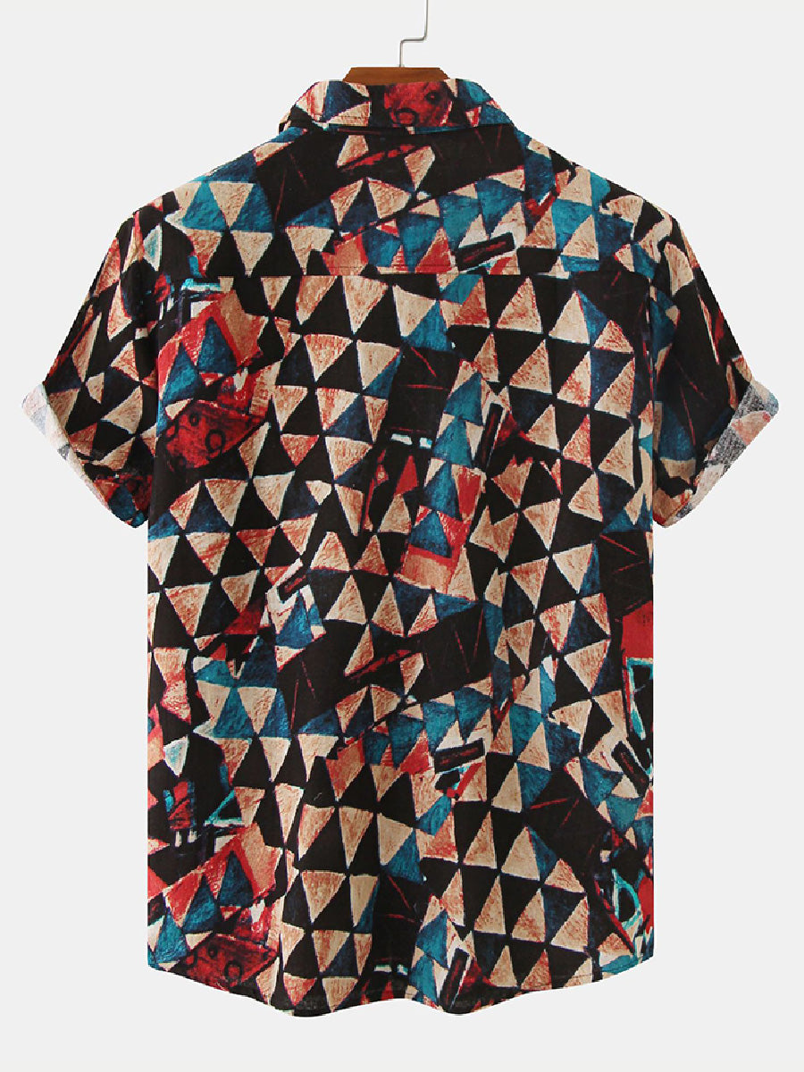 Men's Triangle Print short sleeve shirt