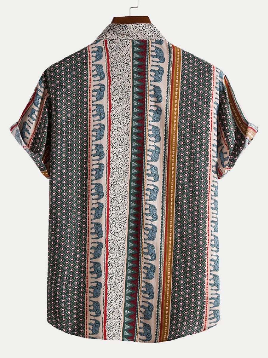 Men's Vertical Print short sleeve shirt