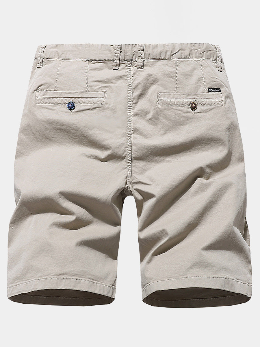 Men's Solid Beach Cotton Casual Shorts