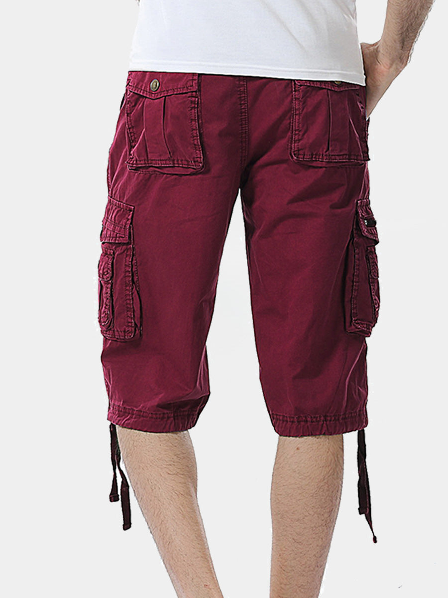 Men's Loose multi pocket Cotton Casual Shorts