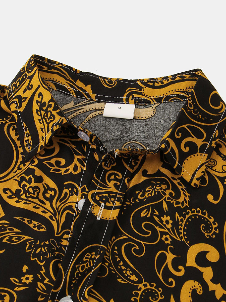 Men's Paisley Print short sleeve shirt