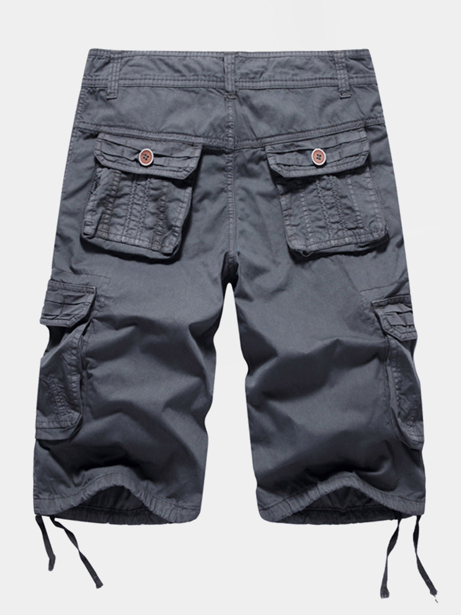 Men's monochrome multi pocket Casual Shorts