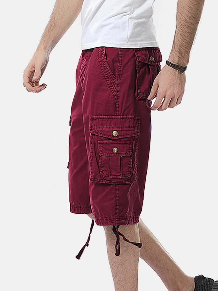 Lockere Herren-Shorts aus Baumwolle mit mehreren Taschen