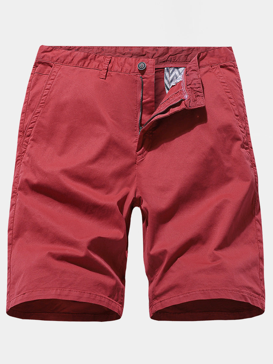 Men's Solid Beach Cotton Casual Shorts