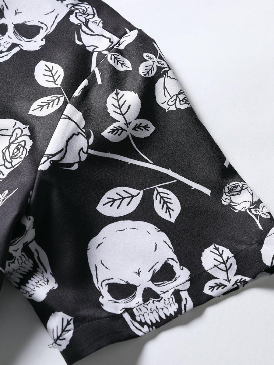 Men's Skull Print short sleeve shirt