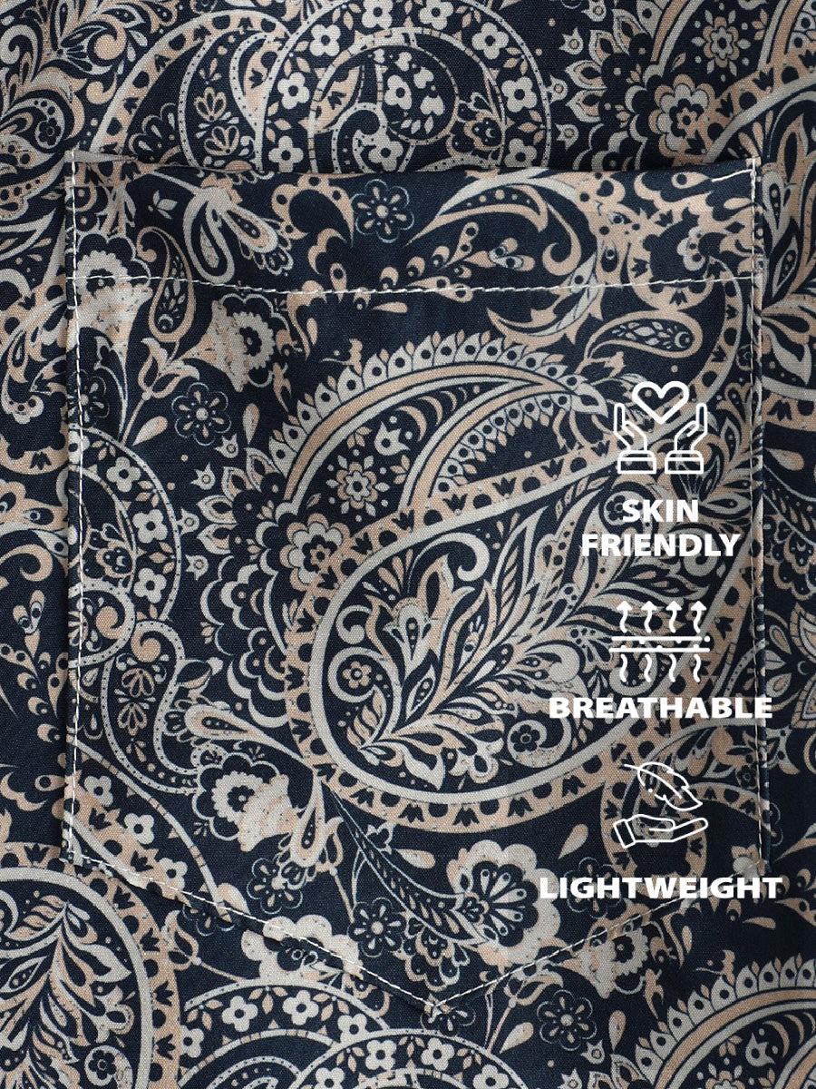 Men's Paisley Print short sleeve shirt