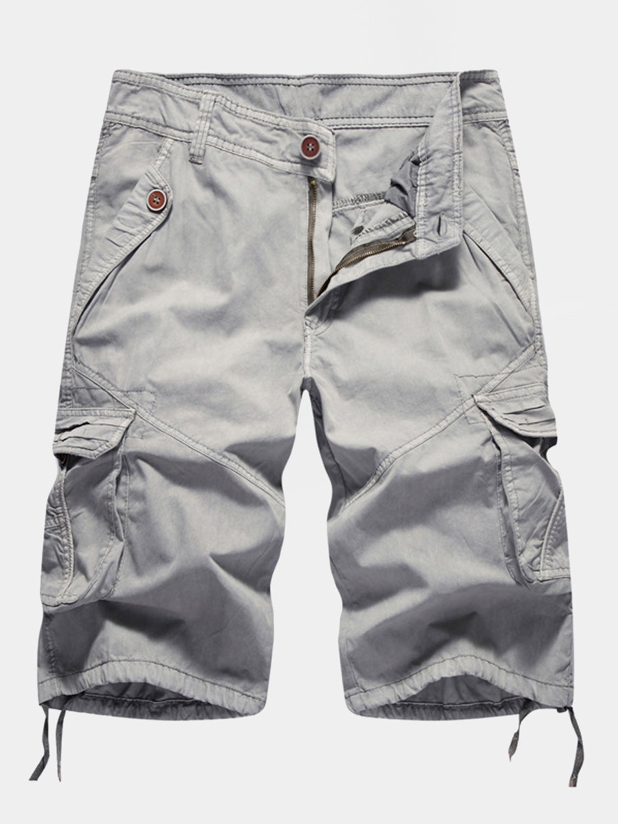 Men's monochrome multi pocket Casual Shorts