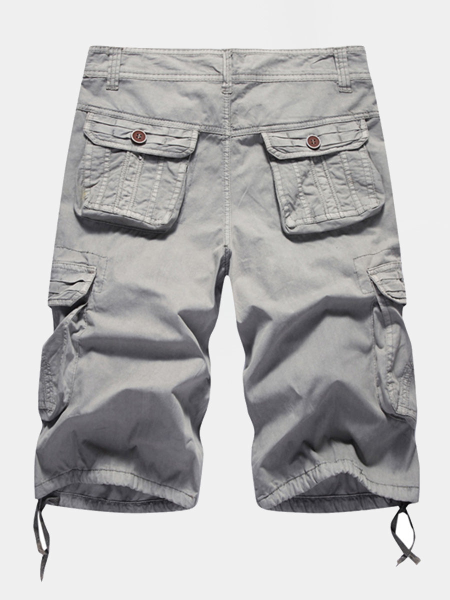 Men's monochrome multi pocket Casual Shorts