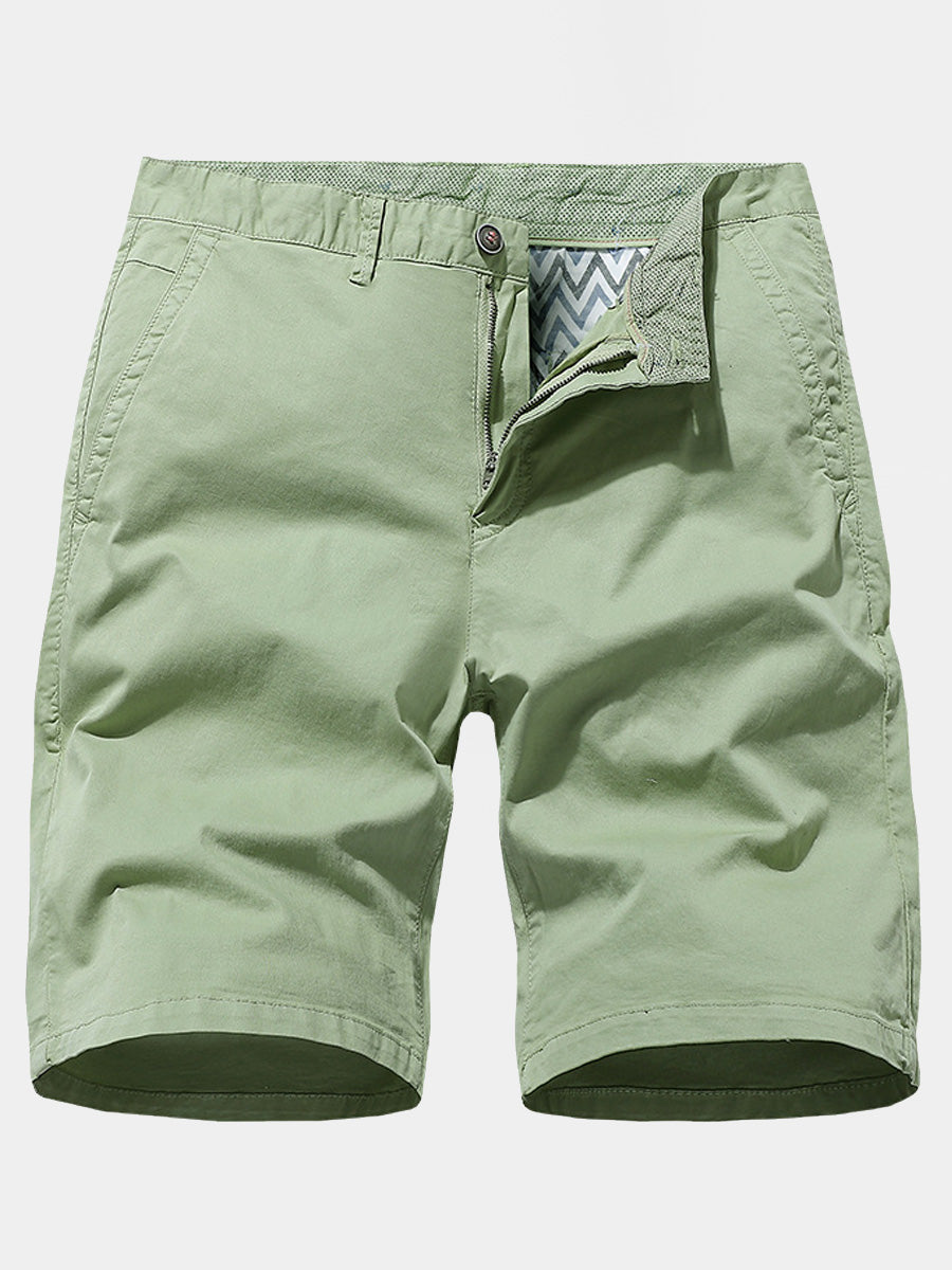 Men's Solid Beach Cotton Casual Shorts