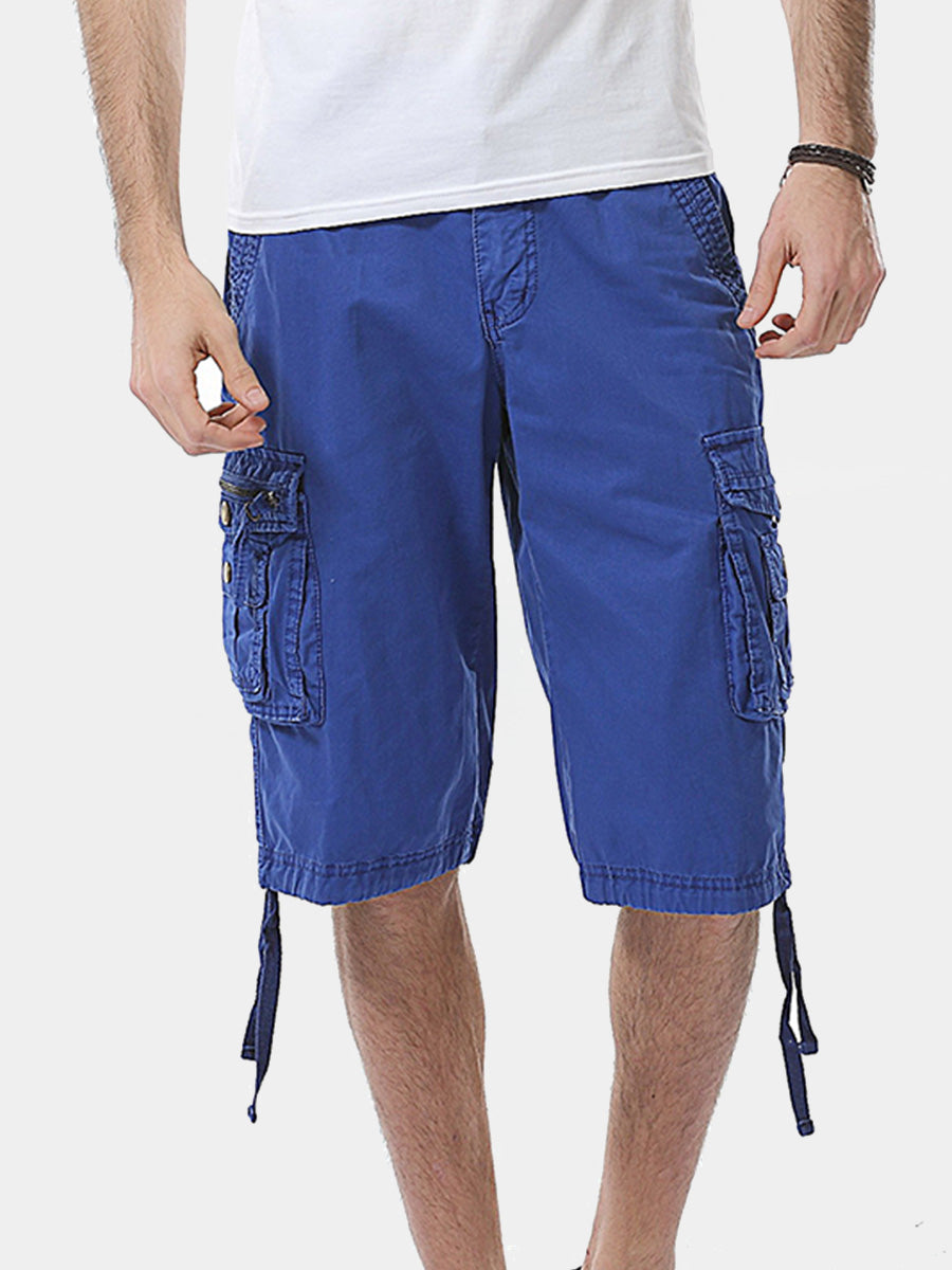 Lockere Herren-Shorts aus Baumwolle mit mehreren Taschen