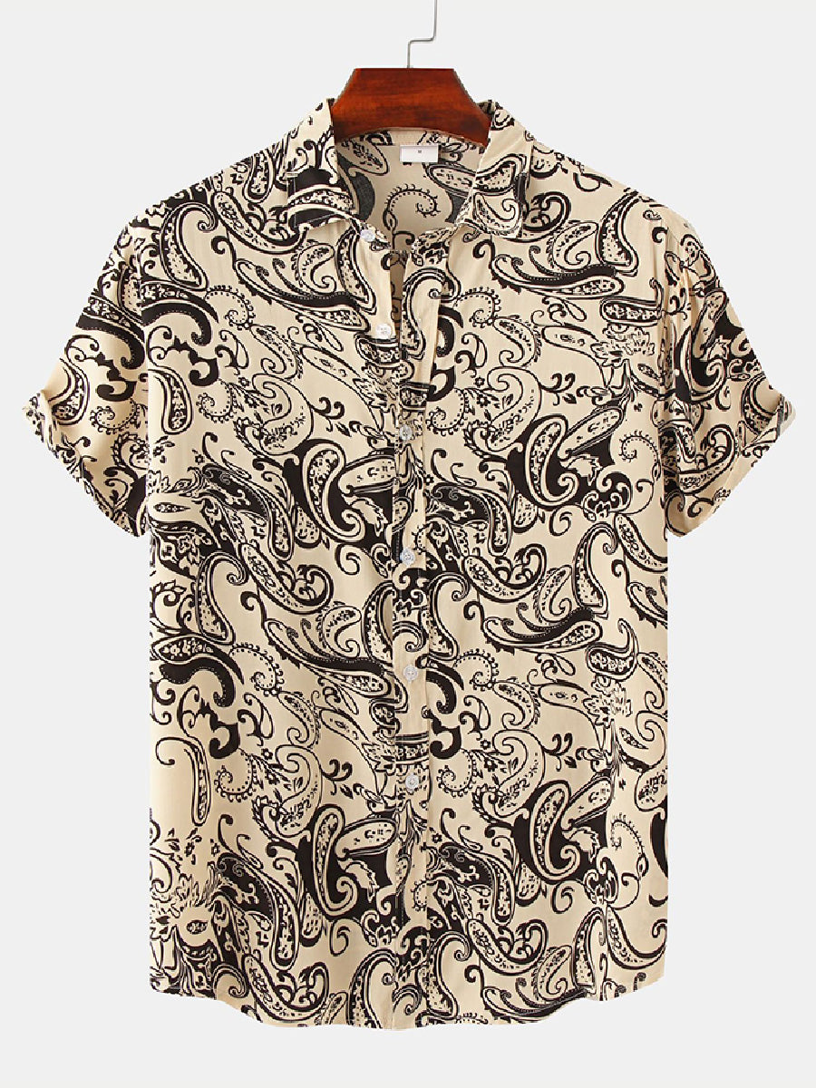 Men's Paisley Print short sleeve shirt