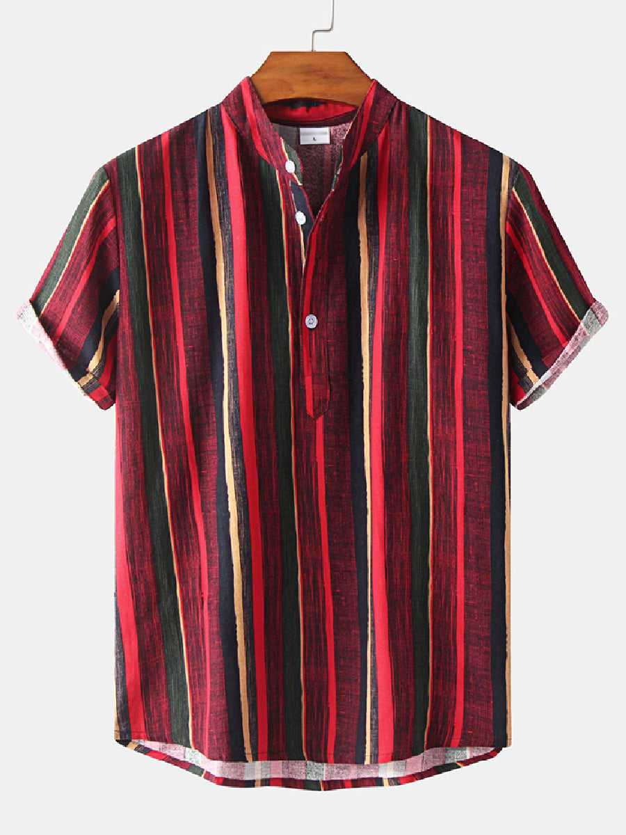 Men's Vertical Print short sleeve shirt