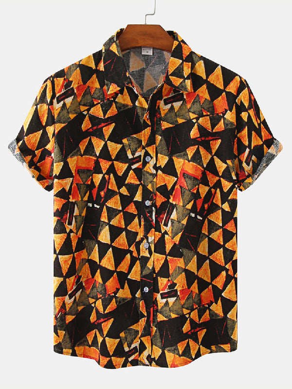Men's Triangle Print short sleeve shirt