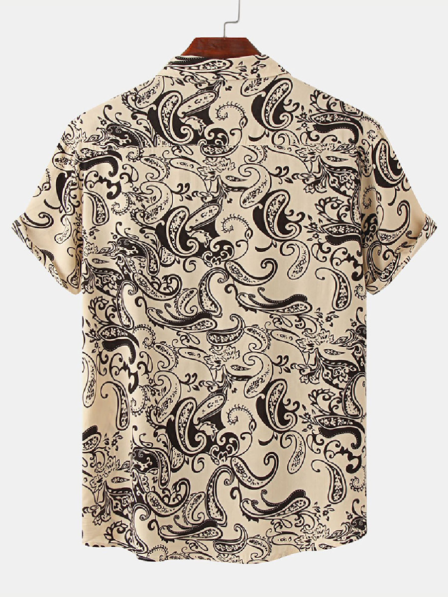Men's Paisley Print short sleeve shirt