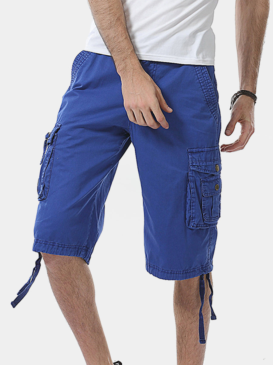 Lockere Herren-Shorts aus Baumwolle mit mehreren Taschen