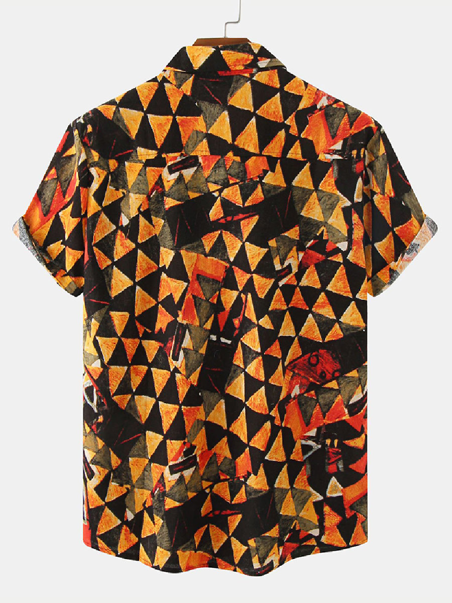 Men's Triangle Print short sleeve shirt